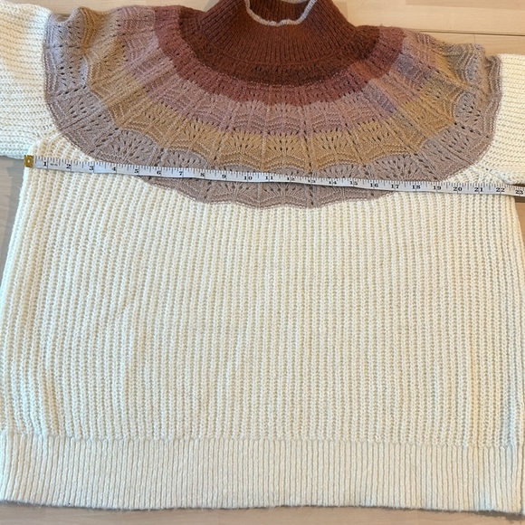 Maurices Ombre Mock Neck Pullover Sweater Plus Size XXL Cream Mauve Pink Rust - Picture 8 of 11